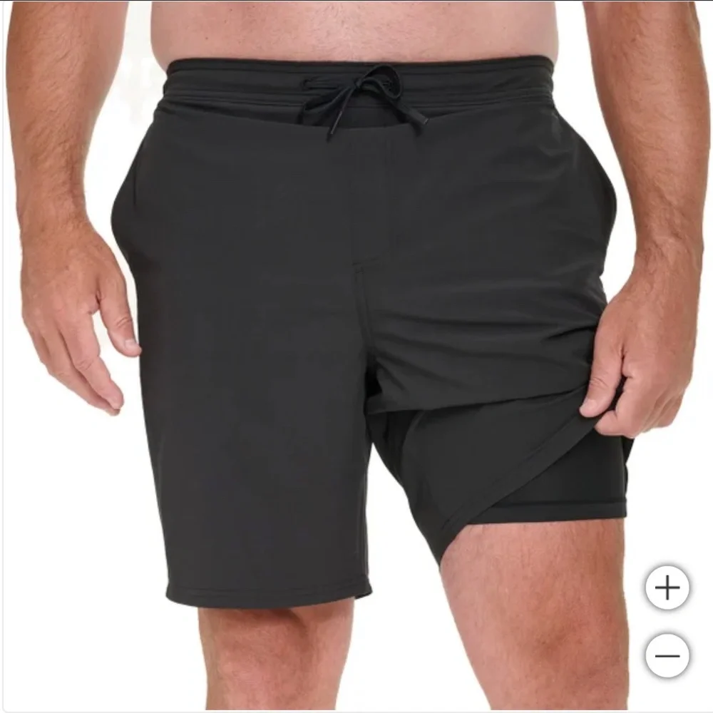 NEW Comfy Men’s Swim Trunks Shorts - Black (L/XL) 🌊 Built-In Liner & Quick Dry!